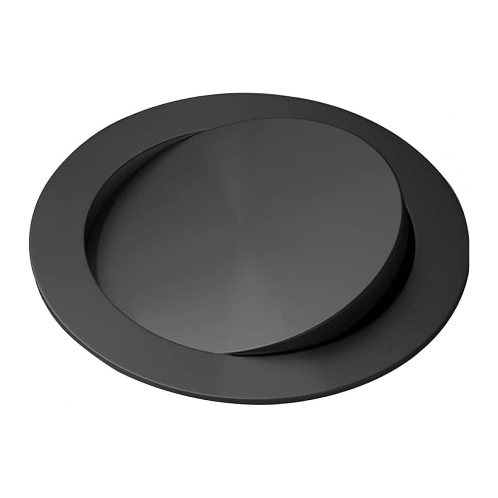 DFGHNBVC Countertop Trash Can Lid Stainless Steel Built-In Trash Bin Kitchen Recessed Trash Grommet Round Waste Chute Lid Balance Flap Cover,Nero