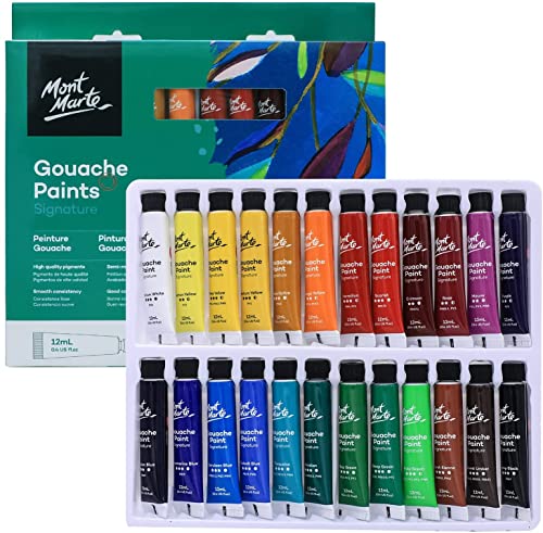 Mont Marte Gouache Paint 24-Pieces Set, 12 ml