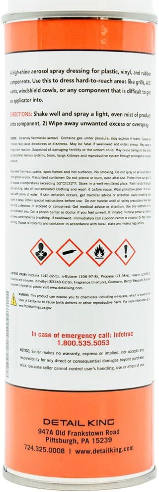 Detail King Spray Shine - 3 Pack - Efficient Restorative Spray - Add Brilliant Shine to The Interior & Exterior Plastic & Vinyl Surfaces
