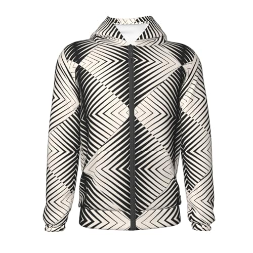 Modern Op Art Kids Pullover Hoodies Boys Zip Up Sweatshirts Girls Athletic Clothes with Pocket2