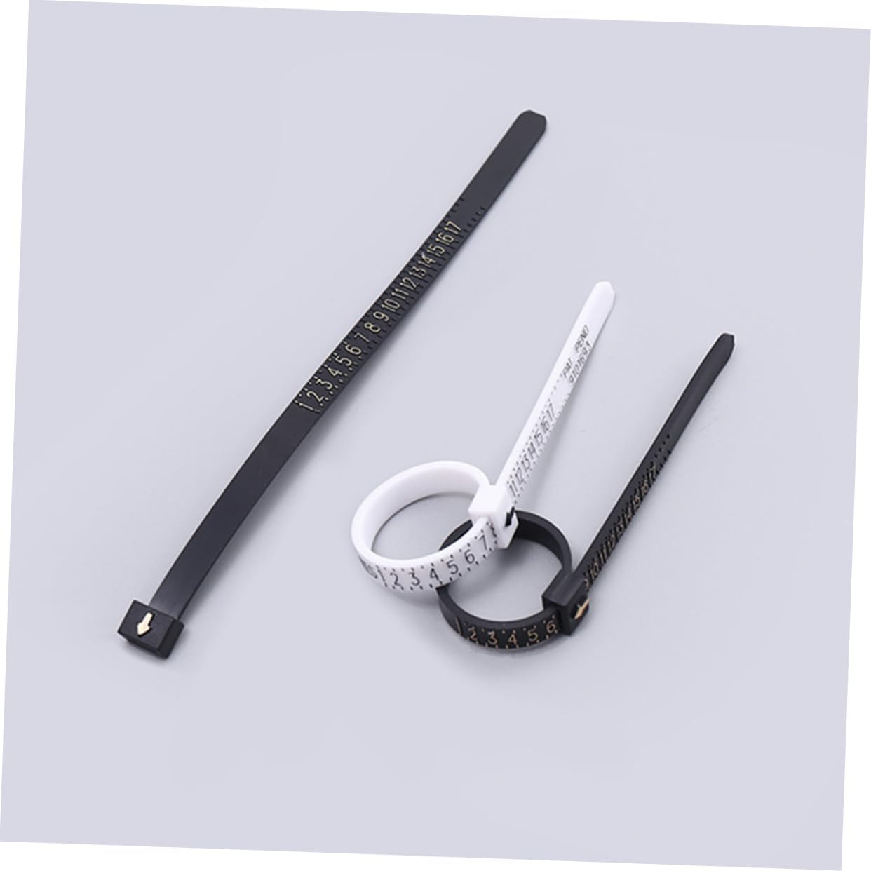 DECORNIJIA 12pcs Finger Ring Sizer Accurate Measuring Tool for Jewelry Sizing for Weddings and Parties Practical and Reusable Ring Measurement Ruler Black and White Options