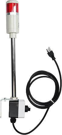 Signaworks 1 Stack Super Bright Red LED Andon Tower Light, 3 Pos On-Off-Flash, 8 ft Industrial Power Cord, Plug & Play Ready, 3 Prong Plug Meets OHSA Standard * Assembled in USA *