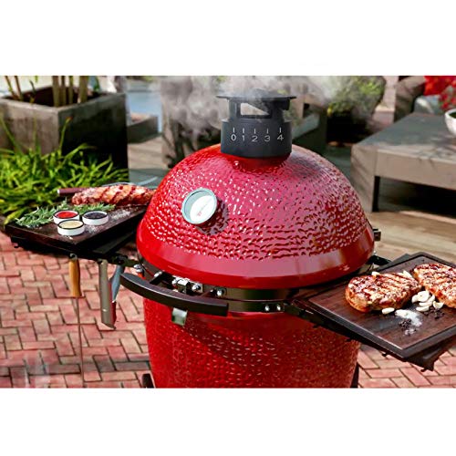 Umbrella Cast Iron Cap For Kamado Joe Classic & Big Joe Series ，Replacement For Kamado Joe Dual Function Metal Chimney Top Kamado Joe Replacement Parts #TOP5