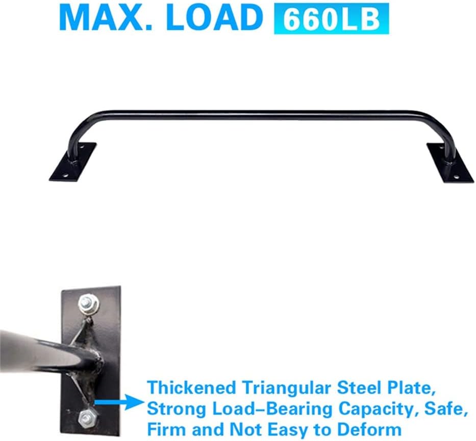 Wall Mounted Pull Up Bar for Home Gym Back Core Strength Chin-up Grips Horizontal Fitness Sport Workout Attachments