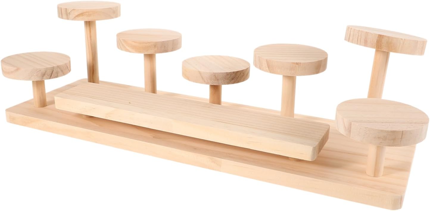 Perfume Organizer Stand Multi-functional Wooden Display Shelf for Cosmetics Dresser Storage Greenery Showcase Rack for Skincare and Beauty Products