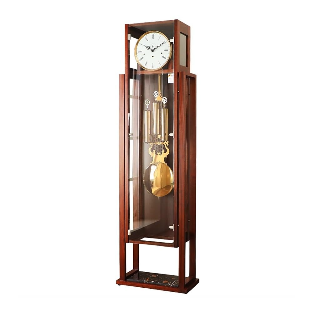 WANGHAI-666 Grandfather Clocks Wooden Floor Clock Coffee Home Decor Grandfather Timepiece with Cable-Driven Octave Movement