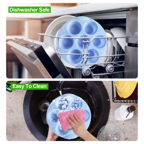 Yys Sjmj 2 Pack Silicone Muffin Pans For Baking, Cupcake Tray Baking Mold, Silicone Mini Muffin Pan For 3Qt-5Qt Air Fryer, Reusable And Non-Stick Air Fryer Accessories(Blue And Pink) #TOP4