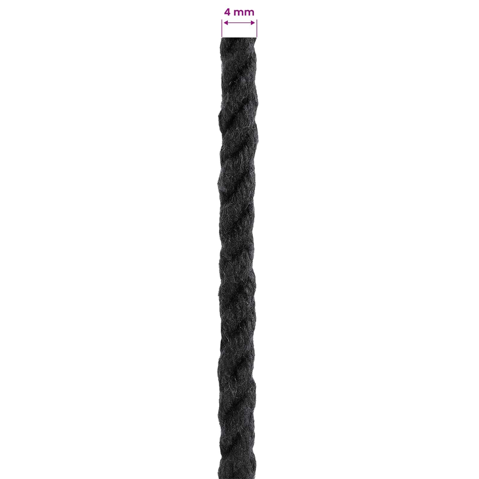 Baumwollseil Schwarz 0,4 x 0,4 x 50000 cm 3-lagig langlebig für Haushalt Garten Camping Outdoor Basteln robust reißfest wetterfest