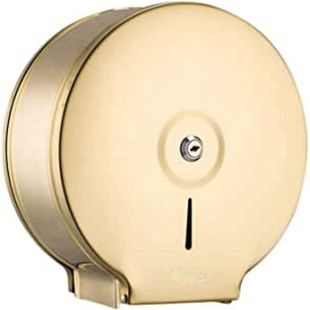 Odoukey Golden Stainless Steel Toilet Roll Holder Commercial Toilet Paper Dispenser Wall Mounted Gold Polished Paper Dispenser Roll Box Holder For Bathroom