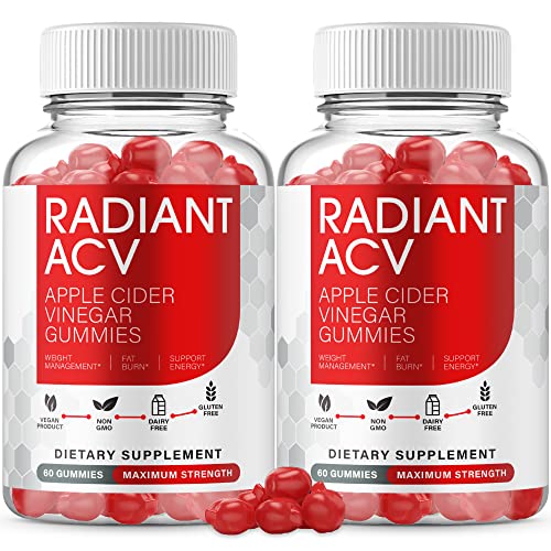 (2 Pack) Radiant ACV Gummies Radiant Keto ACV Gummies Vegan, Non GMO, Radiant Keto ACV Gummy s (120 Gummies)