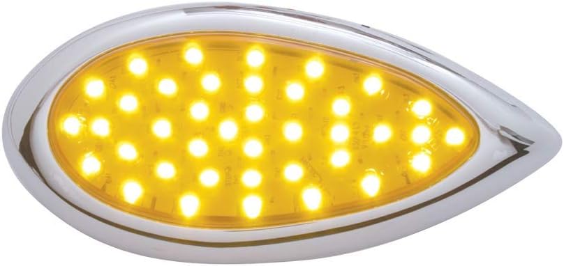 UNITED PACIFIC 38712 Double Face Turn Signal Light, 45 LED Double Stud, Amber LED/Clear Lens