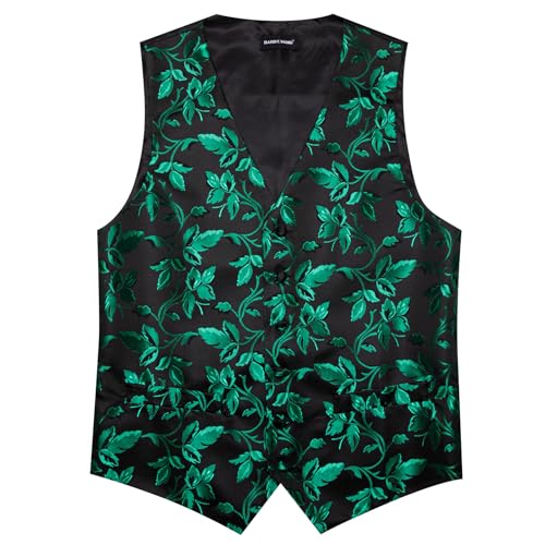 Image of Barry.Wang Formal Men Flower Vest Paisley Jacquard Silk Ties Suit Waistcoat Set Wedding 5PCS