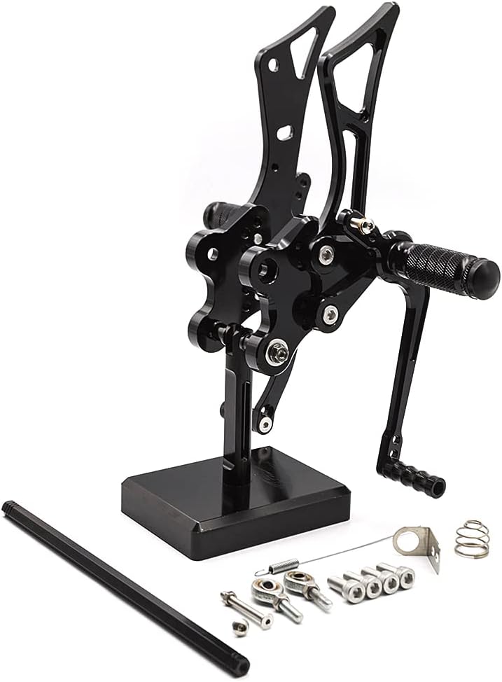 CNC FZ1 01-05 Motorcycle Adjustable Rearsets Foot Pegs Rear Set Footpeg Brake Shift Pedal Compatible with FZ1 FZ8 2001 2002 2003 2004 2005 Black