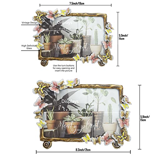 Tricune Floral Picture Frame Display Photo 4X6 Photo Frame Made Of Metal And High Definition Glass For Table Top Display Horizontal Vertical #TOP3