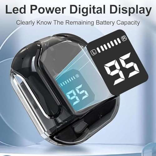 LUXORIA Wireless Headphones TWS with Bluetooth Connectivity with Microphone in-Ear Earphones Charging Case Led Digital Display Ultrapods Max Work with iOS Or Android Devices Pack of 1 - Image 6