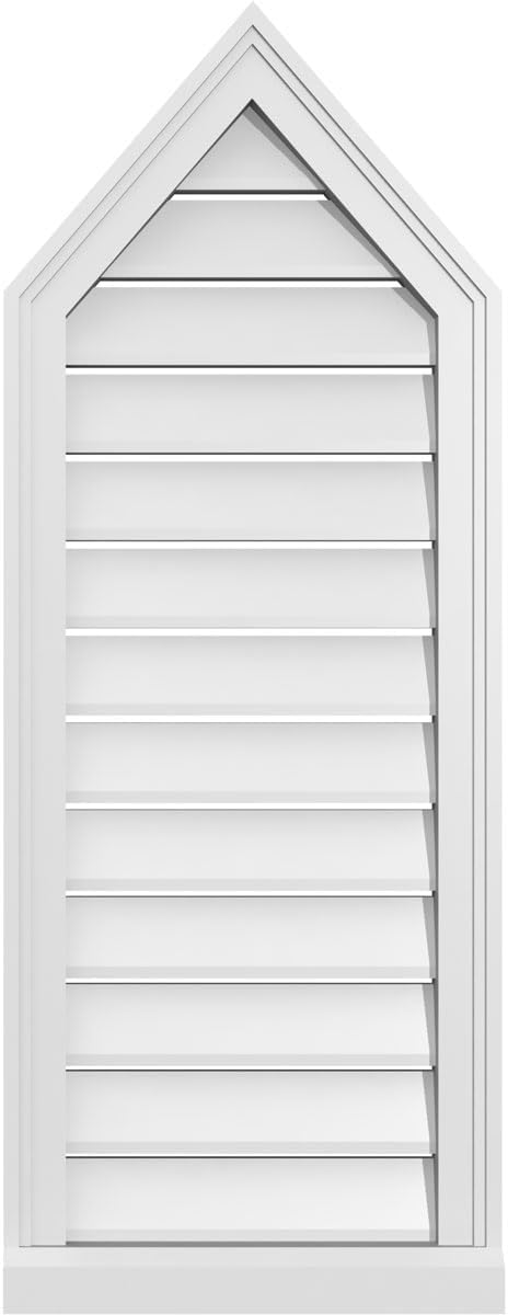 GVSPE16X4203SF-14 Peaked Top Brickmould Sill Frame, Primed Tan Signature Series Surface Mount Gable Vents, 16-in. W x 42-in. H, Unfinished