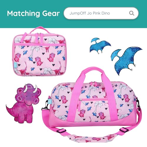 Image of Wildkin JumpOff Jo 12-inch Kids Backpack - Lightweight, Durable Toddler Bag - Pink Dino
