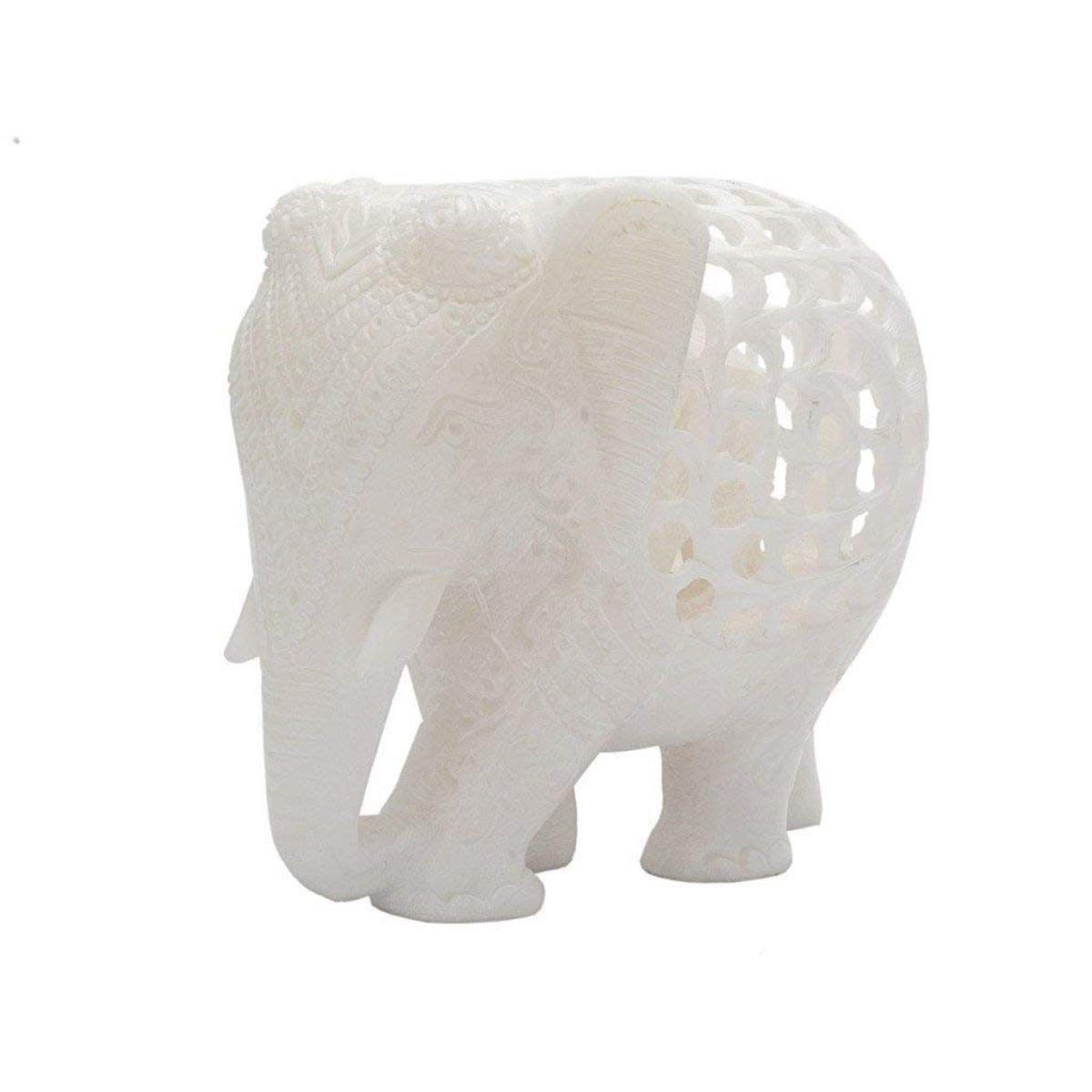 JHE Marble Undercut Elephant for Showpiece