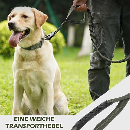 Strapazierfähige Taktische Hundeleine - 1.35-1.9M Hundeleine Verstellbar mit Müllsack, Stark Reflektierend Schnellverschluss Karabiner Sicherheitsleine Dog Leash Hundeleine für mittelgroße Große Hunde