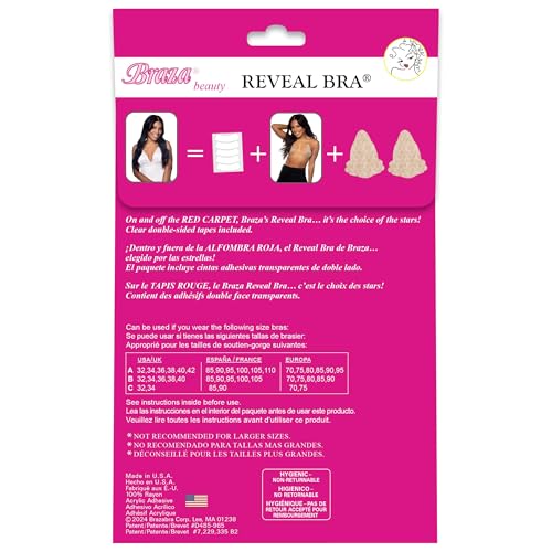 Image of Braza Reveal Disposable Adhesive Bra, 3 Pair,Beige,One Size