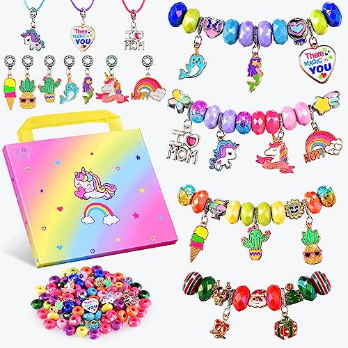 Bdbkywy Girls Toys Age 6-8, Gifts For 3 4 5 6 7 8 Year Old Girls Arts And Crafts For Kids Girls Ages 6-8 3-5 Charm Bracelet Jewelry Making Kit For Girls 5-7 Creative Unicorns Gifts For Girls Age 6-8 #TOP10