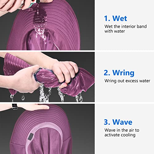 Sukeen Cooling Sun Hat-Unisex Sun Hat-Wide Brim Foldable & Adjustable Bucket Sunhat/Waterproof Breathable Hat Purple #TOP2
