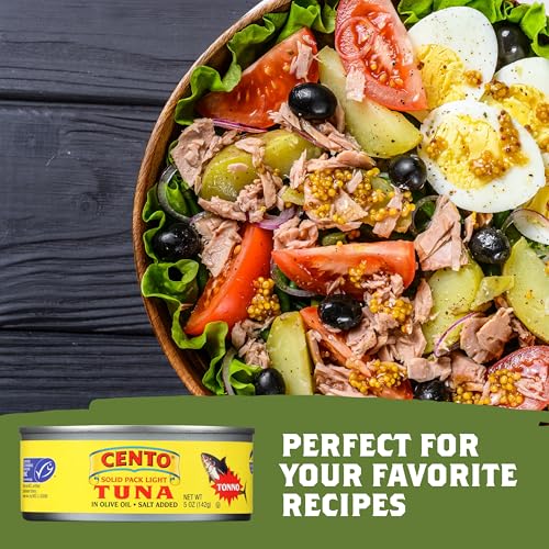Cento Solid Packed Tuna in Olive Oil, 5 Ounce (Pack of 12)