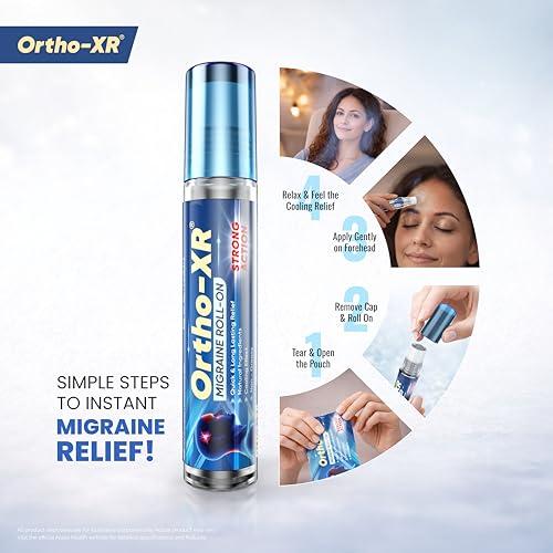 Image of Ortho XR Ayurvedic Migraine Roll-On for Fast Relief from Migraine, Headache & Sinus Pain | Strong Cooling Formula | Ideal for Family Use - (Pack of 3)