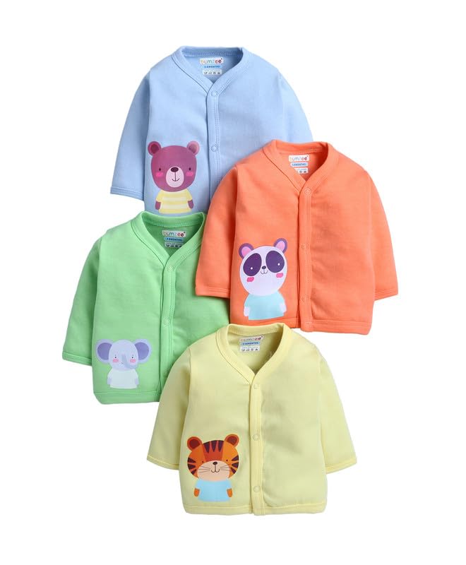 BUMZEE Baby Jungen Langarm V-Ausschnitt Baumwolle Jablas 4er Pack