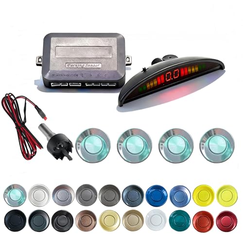 Image of Parking Sensor Kit Backup Sensor Kit Reverse Sensor for Car 20 Color Options for Probes Adjustable Alarm Volume Professional Sensore de Reversa para Carro Safe Driving Assistant（Chrome）