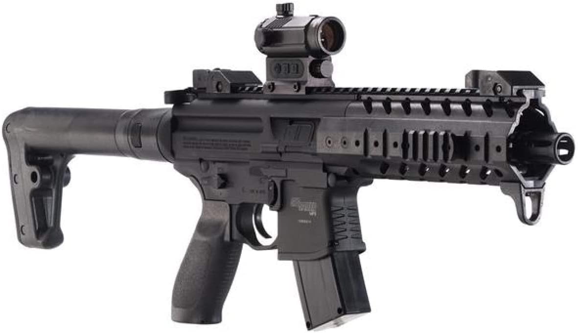 Sіg Sauer MPX .177 Cal CO2 Black Air Rifle with Red Dot and 2X CO2 90gr Tanks and Extra 30rd Mag and 500x Pellets Bundle