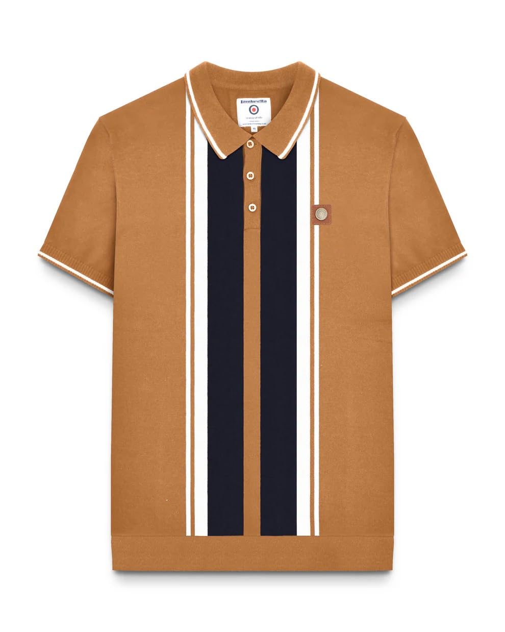 Lambretta Mens Knitted Polo Shirt (UK, Alpha, 3XL, Regular, Regular, Tobacco)