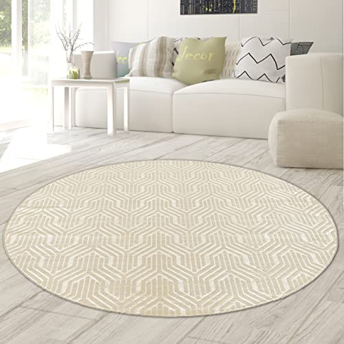 Teppich-Traum Schlichter Designerteppich dezent Gemustert modernes orientalisches Design Creme...