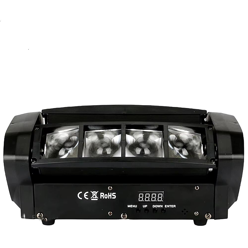 Confezione da 2 faretti Beam Spider Beam 83 Gunner Smoke con LED RGBW e controllo DMX - Luce da festa, luce flash lampadario Proiettore audio automatico per bar, club, discoteche, feste, DJ e