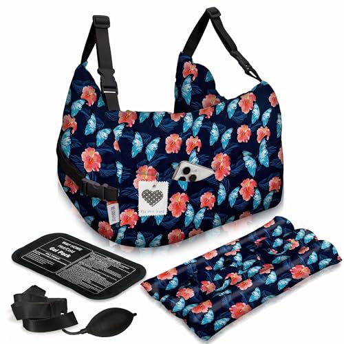 W&F HOME Mastectomy Pillow, Mastectomy Recovery Supplies, Post Mastectomy’s Must Haves, Breast Reduction Recovery Supplies, Open Heart Surgery Pillows, Breast Pillows for Sleeping - Blue Butterflies