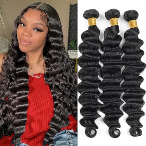 Vallbest Loose Deep Wave Bundles Human Hair 18 20 22 inch 100% Unprocessed Brazilian Virgin Hair Bundles Remy Human Hair Natural Color Cover