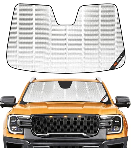 Pigenius Windshield Sun Shade for Ford Ranger 2024-2025, Reflective Aluminum Film Front Window...