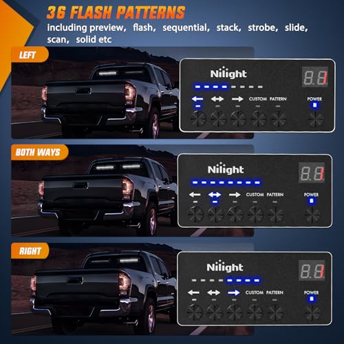 Image of Nilight 144 LED Strobe Traffic Advisor Light Bar White with Controller | 2 in 1 Automotive Emergency Warning Flashing Police Windshield Lights Bars for Cars Tow Plow Trucks Construction Vehicles