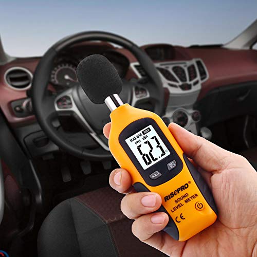 decibel meter risepro digital sound level meter 30  130 db audio noise measure device backlight maxmin data hold auto power off dual ranges ht-80a