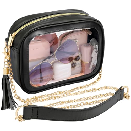 Image of PACKISM Clear Bag for Stadium Events - Clear Purses for Women Transparent Crossbody Messenger Bag for Concerts Game Day