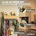 VELONT Hundegarderobe mit Ablage Personalisiert - Größe XL - Perfekter Leinenparkplatz - Bambus - Dogstation für Leinen & Zubehör - Inkl. Kotbeutelspender und Montagekit (02 XL)