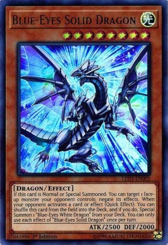 Amazon.com: Konami Blue-Eyes Solid Dragon - LED3-EN002 - Ultra
