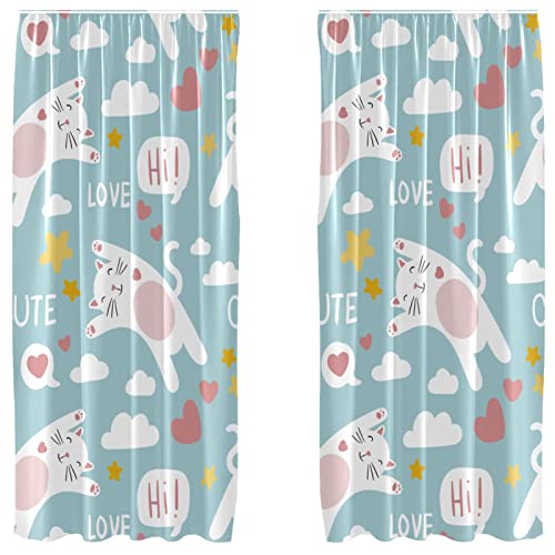 Paneles de cortina con diseño de gatos para un dormitorio alegre y acogedor 2
