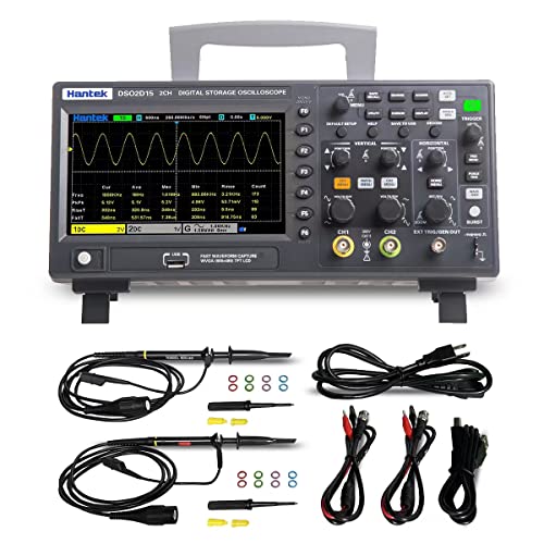 Hantek DSO2D15 Digital Storage Oscilloscope 2CH Dual Channel Oscilloscope,150MHz 1GSa/s 8M Memory Depth with 1CH Waveform Generator