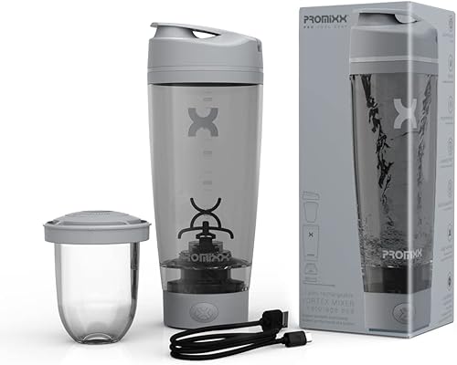 Miniatura 2 de PROMiXX Pro Shaker Bottle  Recargable potente para batidos de proteínas suaves incluye almacenamiento de suplementos sin bisfenol A taza de 20 onzas