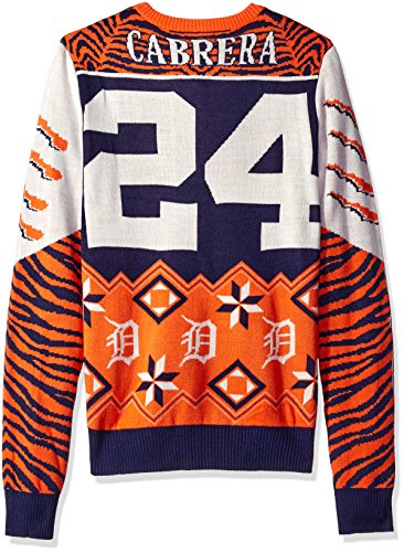 FOCO Detroit Tigers Cabrera M. #24 Player Ugly Sweater Extra Large
