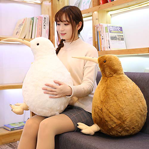 Simulazione Kiwi Uccello Peluche Giocattolo Morbido Uccelli Cuscino Farcito Animale Bambola Home Decor Giocattoli per Bambini Compleanno Regalo di Natale 50 cm Bianco