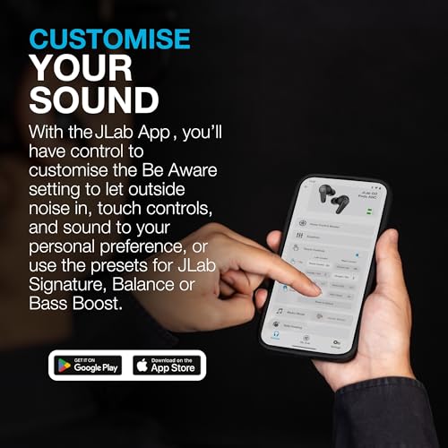 JLab Go Pods ANC True Wireless Bluetooth Earbuds & Charging Case, Hybrid Active Noise canceling + Be Aware for Safe Listening, 26+ Hours Total Playtime, Clear Calls, Custom Sound via App, Sage - Image 5