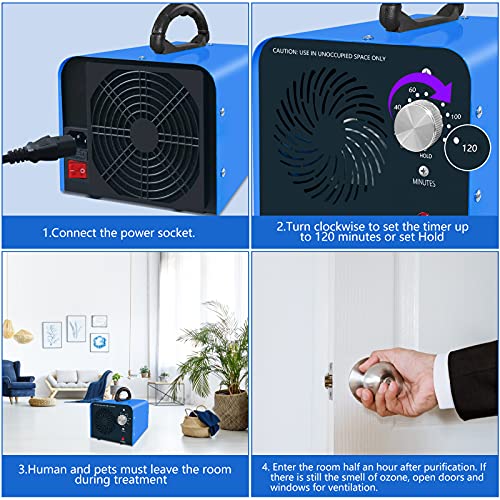 Ozone Generator, 20,000 Mg/H Ozone Machine Odor Removal Odor Eliminator Ionizer Deodorizer Ozonator Ozone Generator Air Purifier For Home, Auto, Smoke, Pets And Cars #TOP4