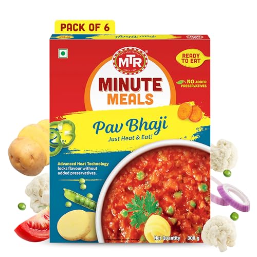 MTR Minute Meals Pav Bhaji- Indian Food Mixed Vegetables, Ready t...